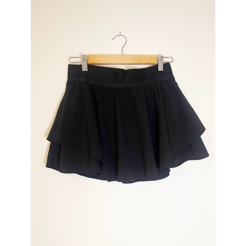 Lululemon Court Rival Mid-Rise Tennis Skort Black Size 8 Athletic Running